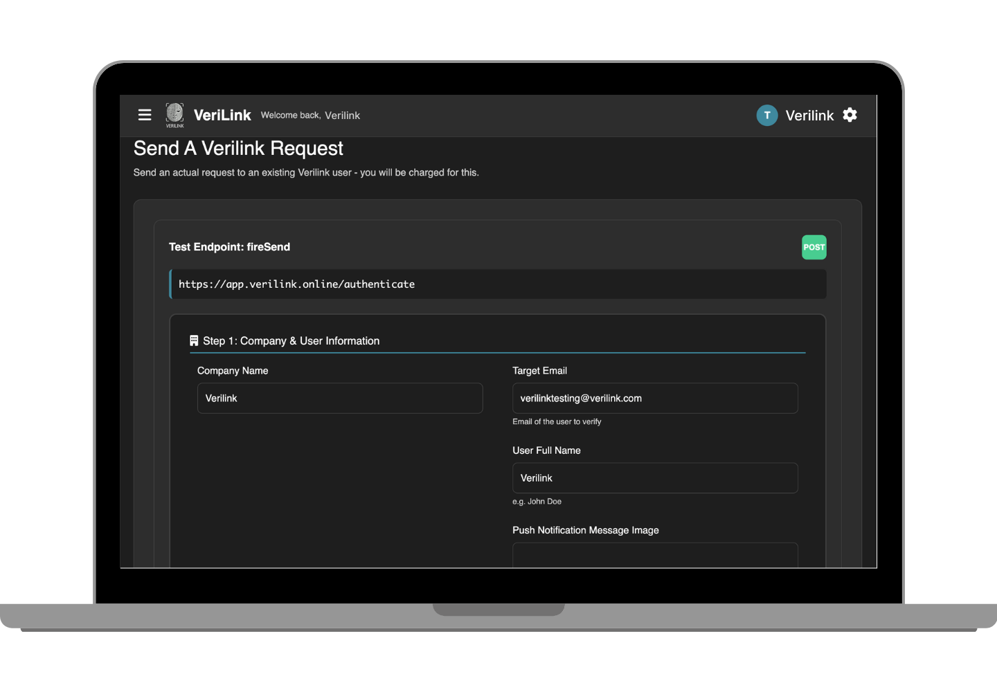 Send VeriLink Request Form